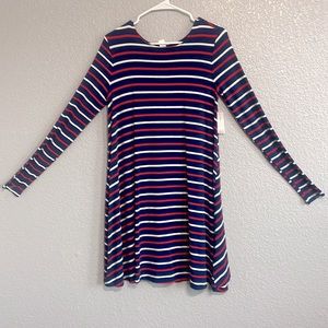 NEVER WORN WITH TAGS Old Navy long sleeve dress. Navy, red, and white